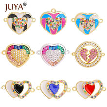 JUYA Jewelry Making Heart Pendants Charms Jewelry Accessories Colorful Love Charms Bracelets Earring DIY Fits Handmade Craft 2024 - buy cheap