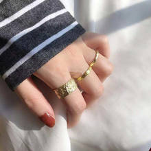 SRCOI золотистое нестандартное металлическое широкое узкое Открытое кольцо 2019 Новое модное простое винтажное геометрическое кольцо на палец женское ювелирное изделие для вечерние 2024 - купить недорого