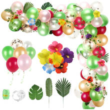 Balões tropicais havaianos 124 peças, conjunto de arco, guirlanda, festa de verão, praia, aniversário, chá de bebê, decoração de festa, flores de videira 2024 - compre barato