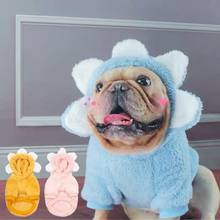 Moletom com capuz de buldogue francês, casaco quente de cachorro de estimação para cães pequenos e médios, fantasia pug klc05 2024 - compre barato