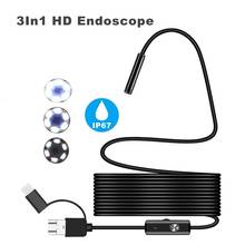 Cámara endoscópica multifuncional para teléfono móvil, endoscopio HD de 7mm para Android, PC, Notebook, 6LED ajustable 2024 - compra barato