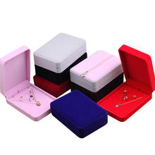 Conjunto de joyería de terciopelo de 16,5x11,5x4,8 cm, cajas para pendientes, anillo, organizador de joyas, funda para collar, caja de embalaje de regalo, 1 Uds. 2024 - compra barato