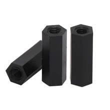 M3 m3 * 15 m3x15 m3 * 22 m3x22 preto, porca dupla de plástico de nylon, pino pcb fêmea para fêmea, pilar hexagonal, espaçador, suporte com apoio 2024 - compre barato