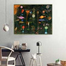 Citon Paul Klee《Fish Magic》Canvas Art Oil Painting Artwork Print Poster Picture Wall Decor Home Living Room Decoration 2024 - buy cheap