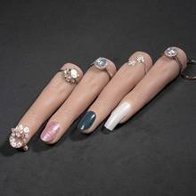 Pontas de unhas naturais para treinamento, 6 cores, unhas falsas, de mão, para manicure, modelo de exibição, ferramentas para arte em unhas, 1 peça 2024 - compre barato