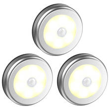 Led sensor de movimento pir magnético gabinete luzes guarda-roupa aaa bateria noite lâmpadas para armário cozinha escadas estante 2024 - compre barato