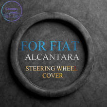 Alcantara Suede Leather Car Steering Wheel Cover Universal for Fiat Viaggio Ottimo Panda 500X 37-38cm Wrap 2024 - buy cheap