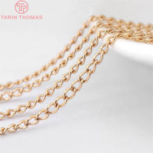 (31195)2 meters width 1.8MM 24K Champagne Gold Color Plated Copper Extended Chain Link Chains Diy Jewelry Accessories 2024 - buy cheap