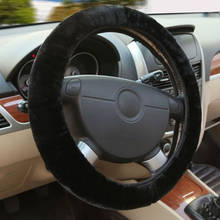 Capa universal de pelúcia para volante automotivo, acessório para cobertura interna de volante 37-38cm de diâmetro 2024 - compre barato