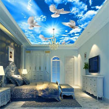 Milofi-papel tapiz 3D personalizado, mural tridimensional de techo romántico, azul, 3D, para sala de estar, dormitorio, decoración de pared 2024 - compra barato