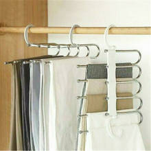 1pc Fashion 5 in 1 Pant rack shelves Stainless Steel Clothes Hangers Multi-functional Wardrobe Hot Sale Magic Hanger 2024 - compre barato
