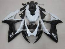 Kit de carenado de inyección para carrocería, Kit de carrocería de moldeado, color blanco y negro, Suzuki K6, GSXR, 600, 750, 2006, GSXR600, 06, 07, gsxr600 2024 - compra barato