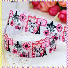 DHK 7/8'' 5yards poodle printed grosgrain ribbon headwear hair bow diy party decoration OEM Wholesale 22mm E1097 2024 - buy cheap