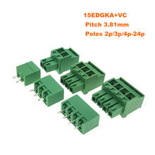 Pitch 3.81mm Screw Plug-in PCB Terminal Block Vertical Pin 2P 3P 4P Pluggable Connector Male/female 15EDGKA+VC Morsettiera 2024 - buy cheap