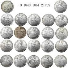 US 1839-1879 -P-CC-O 51PCS Liberty Seated Half Dollar Silver Plated Copy Decorate Coin 2024 - buy cheap