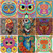 HUACAN DIY Diamond Painting Owl 5D Full Square Round Mosaic Diamond Animal Rhinestone Picture Cross Stitch Home Decor 2024 - buy cheap