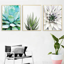 Arte de pared moderno con suculentas, pintura en lienzo de Cactus para pared, Impresión de plantas imprimible, decoración de foto, sala de estar, póster para el hogar 2024 - compra barato