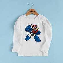 Camiseta estampa de desenhos animados japonesa mazinger z, camiseta fofa para crianças, roupas casuais engraçadas para bebês meninos e meninas, camiseta de manga comprida, lkp5186 2024 - compre barato