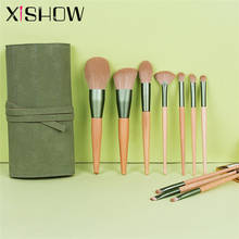 Makeup Brushes Beauty Powder Foundation Brush Concealer Eyeshadow Cosmetics Tools Log Wooden Handle Make Up Kit 10pcs 2024 - buy cheap