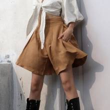 Spring summer women's casual loose linen short pants female high waist wide leg loose shorts overalls TB1005 2024 - buy cheap