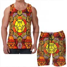 Summer funny print men Tank Tops Women Sacred Geometry Mix- Platonic Solids men beach shorts women sets fitness vest 2024 - buy cheap