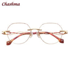 Women Rimless Eyeglasses Frames Irregular Round Gradient Tint Colored Lens Prescription Glasses Eyewear Mujer Gafas Spectacles 2024 - buy cheap
