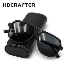 HDCRAFTER Black Oversized Sunglasses Wood Polarized Sunglasses Men Glasses Men UV400 Protection Eyewear Wooden Pilot oculos 2024 - buy cheap