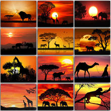 5D DIY Diamond Painting Kit Paint animal lion Sunset landscape Full Square&Round embroidery mosaic Cross stitch home decor sale 2024 - buy cheap