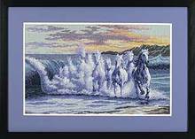 MM Lovely cross stitch kits  Counted Cross Stitch Kit The Wave Five Horses Horse and Water River Sea dim 35026 2024 - buy cheap