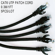 UTP-кабель CAT6 длиной 0,3 м, Круглый Lan-кабель, 5 шт./лот, Ethernet-кабели 1 фут, 30 см, Сетевой провод RJ45, патч-корд, сделано в Китае, низкая цена 2024 - купить недорого