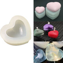 Stereo 3D Mirror Love Pattern Silicone Mold Heart Shape Crystal Epoxy Mould Practical DIY Handcraft Soap Candle Making Tools 2024 - buy cheap