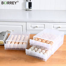 Borrey, caixa de armazenamento de alimentos para geladeira, organizador de bolinhos de ovos, suporte para ovos de legumes, caixa storag tipo gaveta 2024 - compre barato