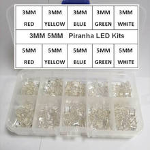 100PCS/LOT 3MM 5MM Piranha LED 10Values 10pcs Red Green Blue White Yellow Warm Ultra Bright Diode Kit 2024 - buy cheap