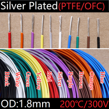 PTFE Silver Plated Wire OD 1.8mm Insulated High Temperature Soft Electron Cable OFC Copper DIY Headphone Singal Line 1 meter 2024 - buy cheap