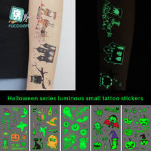 Rocooart Halloween Luminous Tattoo Pumpkin Head For Kids Bat Fake Tatoo Glowing in Dark Waterproof Temporary Tattoo Stickers 2024 - buy cheap