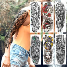 Black Hero Of Sparta Warrior Temporary Tattoos For Men Old Skull Women Skull Fake Tatoo Waterproof 3D Tribal Wolf Tattoo Sticker 2024 - buy cheap