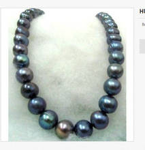 Ожерелье из черного и зеленого жемчуга, 10-11 мм, таитянское, 18 дюймов 2024 - купить недорого