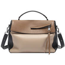 Fashion Brand Designer Floding Handbag Imported Cowhide Leather Square Bag Panelled Women Shoulder Bag Large Messenger Bag 2024 - buy cheap