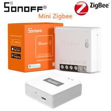 Sonoff mini zigbee-interruptor inteligente zb, controle remoto por aplicativo bidirecional, funciona com alexa, google home, sonoff, zbbridge 2024 - compre barato
