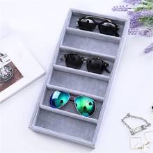 6/12 Grids Home Glasses Storage Box Wooden Eyewear Display Tray Sunglasses Organizers Velvet Liner Storage Display Case 2024 - buy cheap