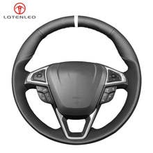 LQTENLEO Black Suede Leather Car Steering Wheel Cover For Ford Mondeo Fusion EDGE 2013-2020 Galaxy 2016-2020 S-Max 2012-2020 2024 - buy cheap