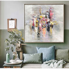 Pinturas originales pintadas a mano sobre lienzo, arte de pared grande, sala de estar en lienzo para pintura abstracta, cuadros y dormitorio 2024 - compra barato