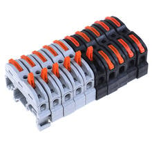 10 pces 1 pino trilho din universal cabo compacto conector de fiação bloco terminal guia tipo de trilho conector 2024 - compre barato