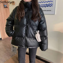 Solid Black Women Short Style Parkas Thicker Hooded Zipper All-match Leisure Trendy Outwear Korean Style Warm Chic Top Harajuku 2024 - buy cheap