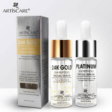 ARTISCARE Platinum + 24k Gold Six Peptides Serum for Face Hyaluronic Acid Facial Serum Whitening and Anti-Wrinkle Skin Care 2PCS 2024 - buy cheap