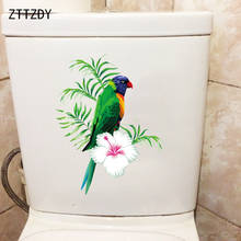 ZTTZDY 19,9 см × 25,6 см зеленый попугай мультфильм WC Туалет наклейки дома Украшение стен в детской комнате T2-0939 2024 - купить недорого
