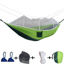 Rede de acampamento/jardim com mosquiteiro, móveis para exterior, 1-2 pessoas, portátil, pendurado, força da cama, paraquedas, tecido para dormir 2024 - compre barato