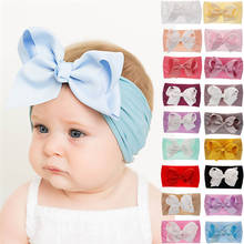 Diademas de 18 colores para niña, Diadema con lazo grande, turbante elástico de princesa, turbante, moda 2024 - compra barato