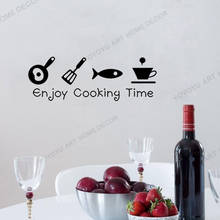 DIY Wallpaper Enjoy Your Cook Time Kitchen Quotes Wall Stickers For Dining Room Decoration Waterproof Mural Vinyl Decals rb340 2024 - buy cheap