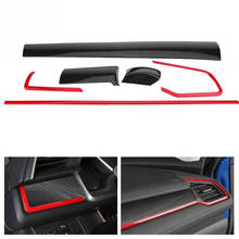 6Pcs Console Center Dashboard Cover Trim Decorative Stickers for Honda Civic 10th 2016 2017 2018 Carbon Fiber Car Accessories 2024 - buy cheap